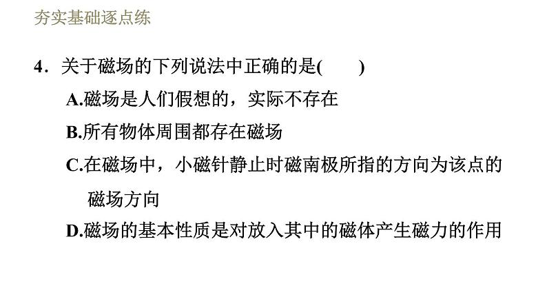 沪科版九年级下册物理习题课件 第17章17.1.2磁　场第8页