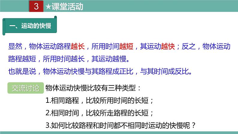 2021-2022学年人教版八年级物理上册精品课件课时1.3  运动的快慢 （含内嵌式素材）第7页