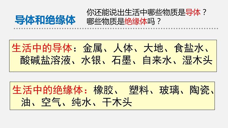 11.6 不同物质的导电性能—2020-2021学年北师大版九年级物理全册课件07