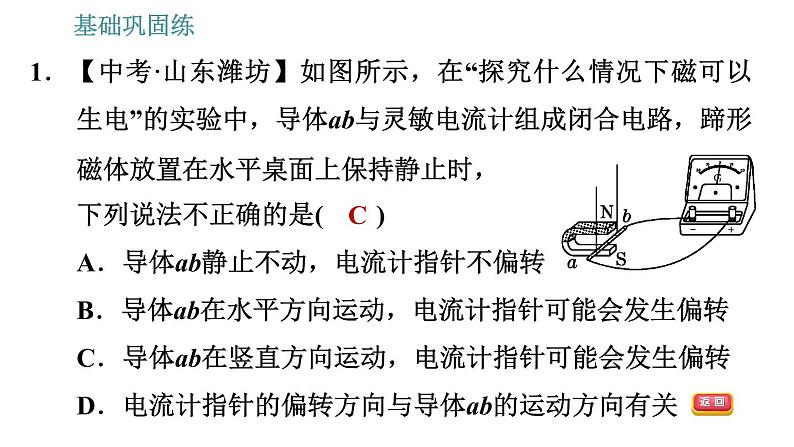 沪科版九年级下册物理课件 第18章 18.2   科学探究：怎样产生感应电流007