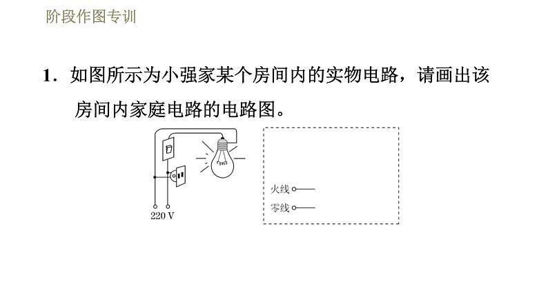 人教版九年级下册物理习题课件 第19章 阶段作图专训    专训    生活用电的作图03