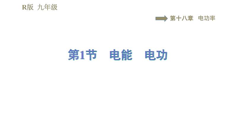 人教版九年级下册物理习题课件 第18章 18.1电能　电功01