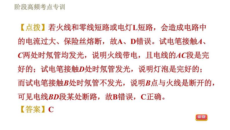 人教版九年级下册物理习题课件 第19章 阶段高频考点专训    专训1    电路故障的判断第4页