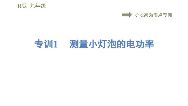 人教版九年级下册物理习题课件 第18章 阶段高频考点专训      专训1    测量小灯泡的电功率01