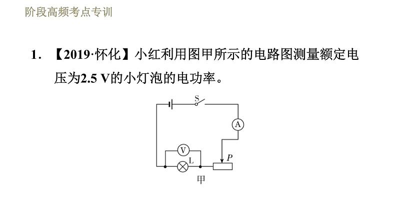 人教版九年级下册物理习题课件 第18章 阶段高频考点专训      专训1    测量小灯泡的电功率03