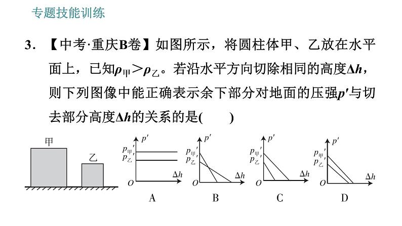 沪粤版八年级下册物理课件 第8章 专训（六）  固体、液体压强的分析与计算07