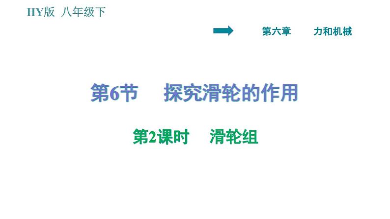 沪粤版八年级下册物理课件 第6章 6.6.2   滑轮组01