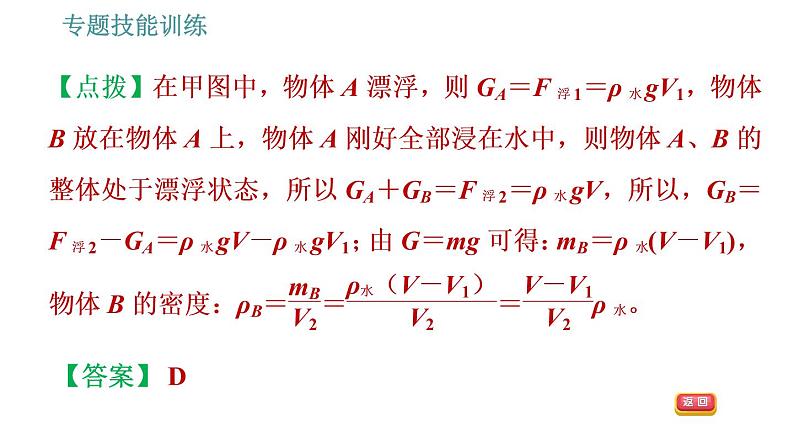 沪粤版八年级下册物理课件 第9章 专训（七）  训练2   利用浮力测密度第4页