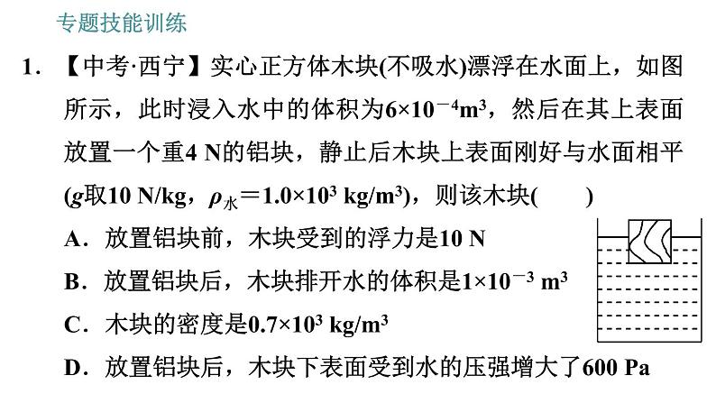 沪科版八年级下册物理课件 第9章 专训（三）  2   浮力的综合计算04