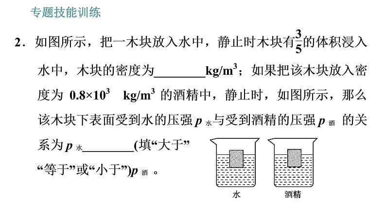 沪科版八年级下册物理课件 第9章 专训（三）  2   浮力的综合计算08