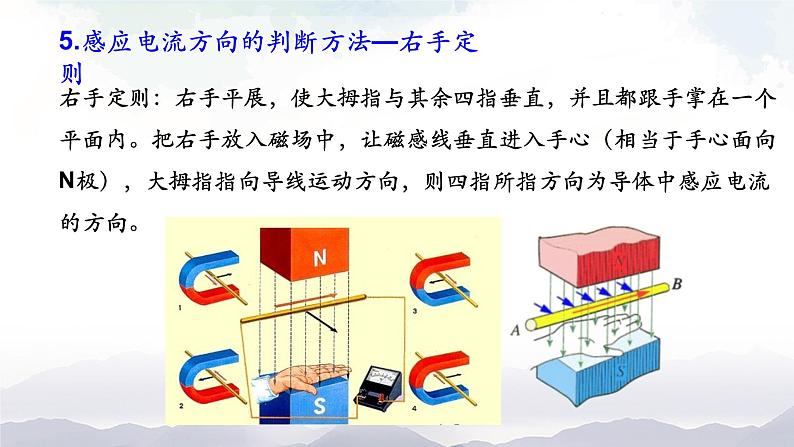 教科版九年级物理上册8.1电磁感应现象 课件+课时总结测试06