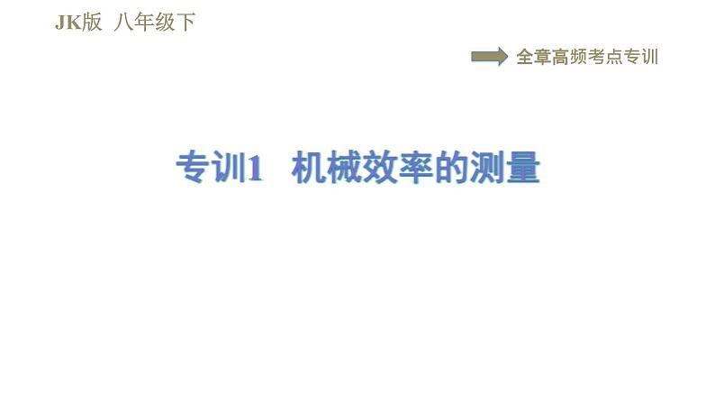 教科版八年级下册物理课件 第11章 全章高频考点专训  专训1  机械效率的测量01