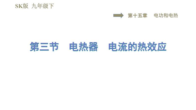 苏科版九年级下册物理课件 第15章 15.3电热器　电流的热效应0第1页