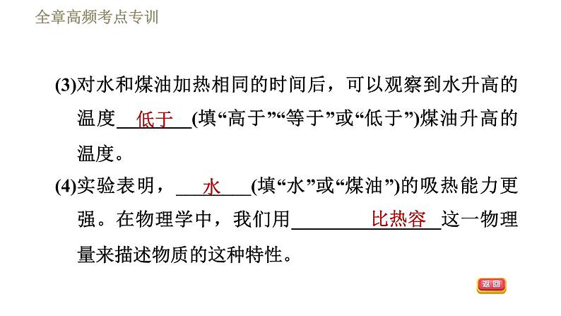 鲁科版（五四学制）九年级下册物理课件 第19章 全章高频考点专训  专训1  探究物质的吸热能力06