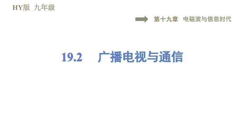 沪粤版九年级下册物理课件 第19章 19.2广播电视与通信第1页