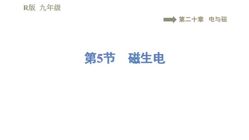 人教版九年级下册物理习题课件 第20章20.5磁生电01