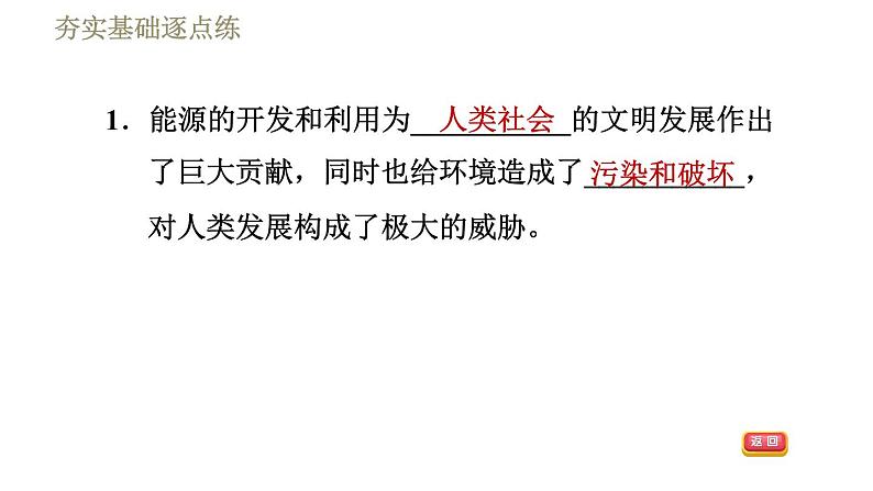 沪粤版九年级下册物理习题课件 第20章 20.4能源、环境与可持续发展04