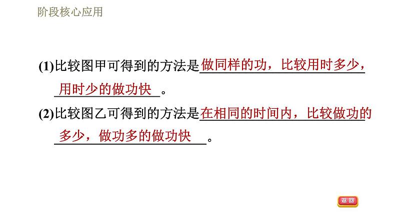 人教版八年级下册物理课件 第11章 阶段核心应用  专训  功率的探究04