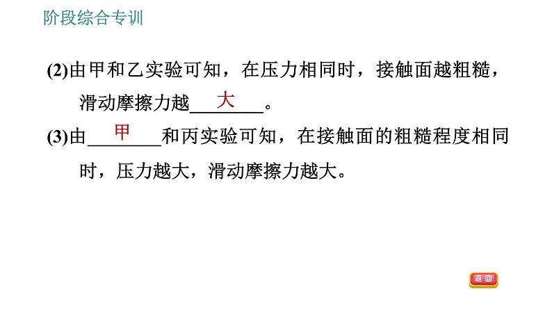 人教版八年级下册物理课件 第8章 阶段综合专训   探究滑动摩擦力的大小第4页