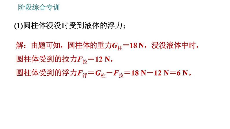 人教版八年级下册物理课件 第10章 阶段综合专训   浮力综合计算的常见类型04