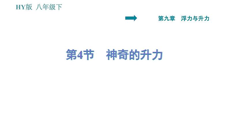 沪粤版八年级下册物理课件 第9章 9.4   神奇的升力第1页