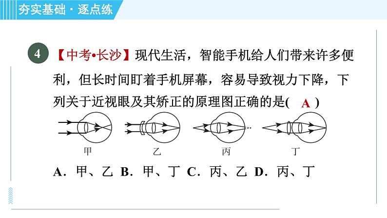 苏科版八年级上册物理习题课件 第4章 4.4照相机与眼球　视力的矫正08