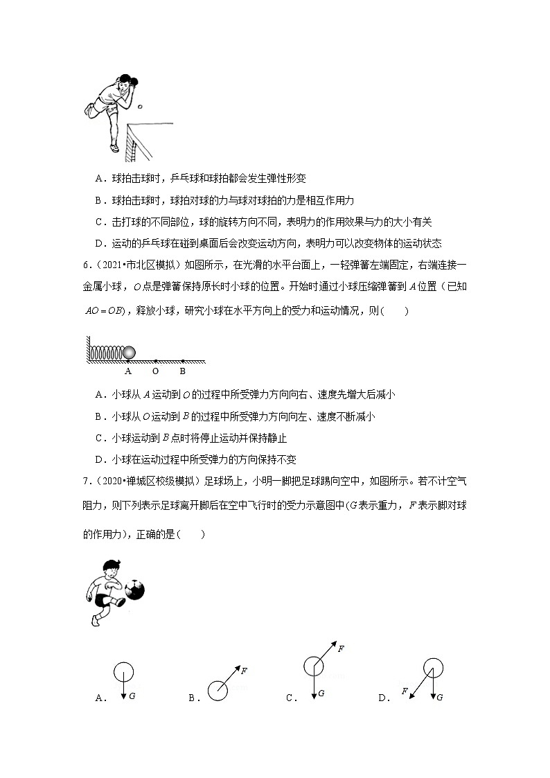 2021年新初三人教新版专题复习《运动和力》02
