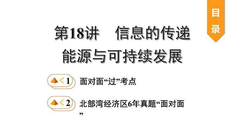 2020届中考物理复习课件：第18讲　信息的传递　能源与可持续发展(1)01