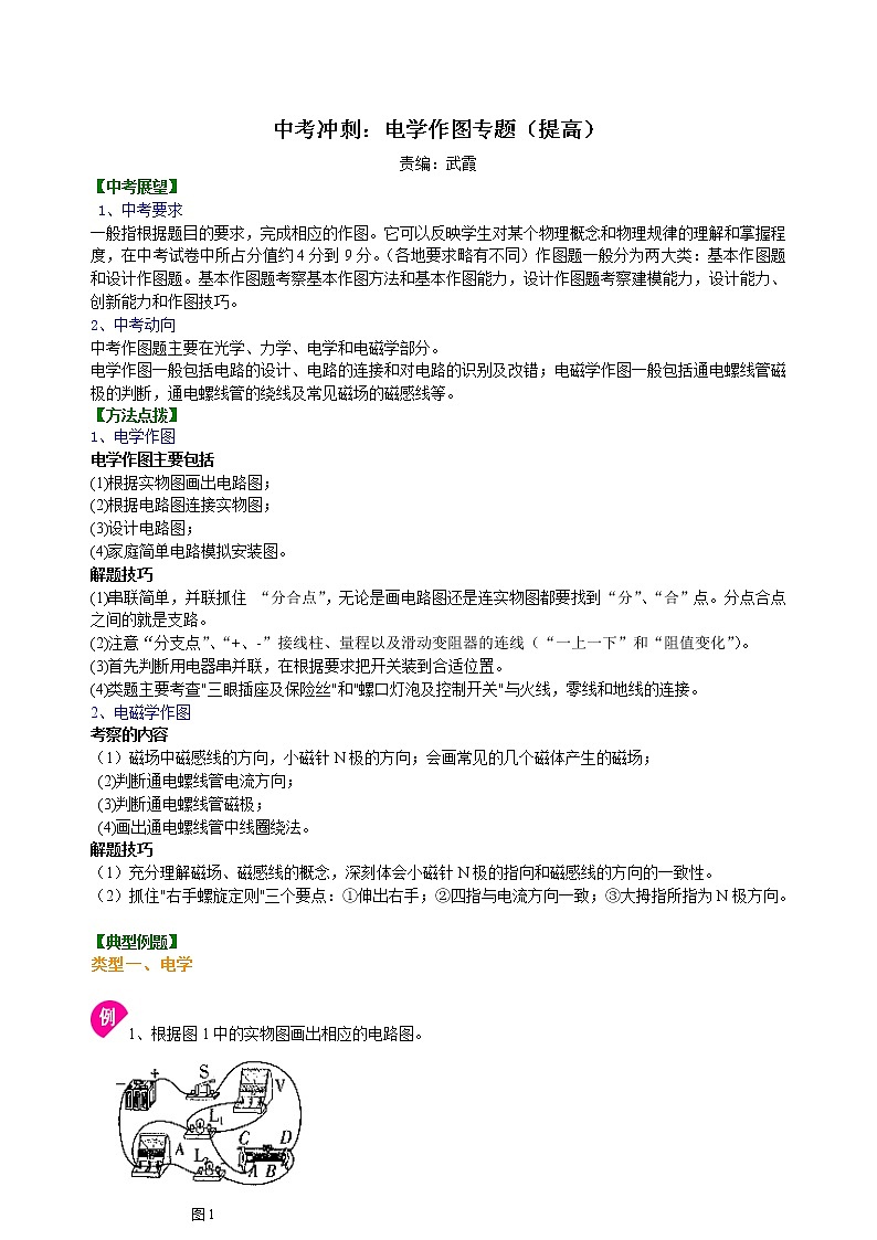 中考冲刺：电学作图专题（提高）知识讲解第1页