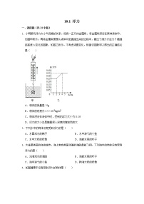 人教新版物理八年级下学期 10.1 浮力  同步练习卷试题