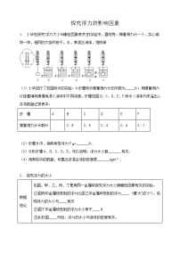 中考考前热身练习 (探究浮力的影响因素 )