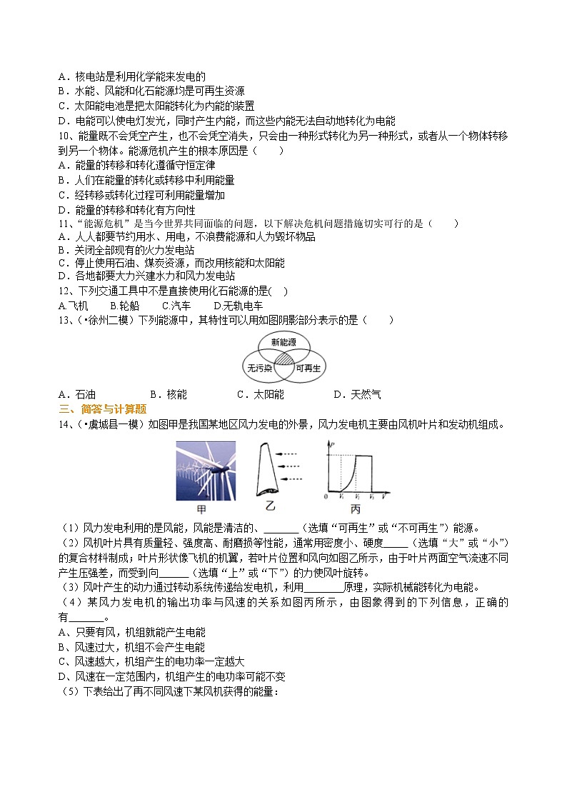 总复习：能源与可持续发展 巩固练习(1)第2页