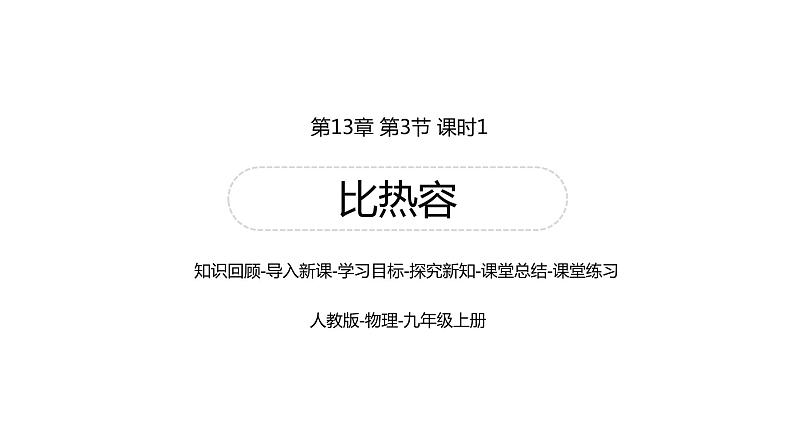 2021-2022学年人教版九年级物理13.3.1比热容的概念及理解课件PPT第1页