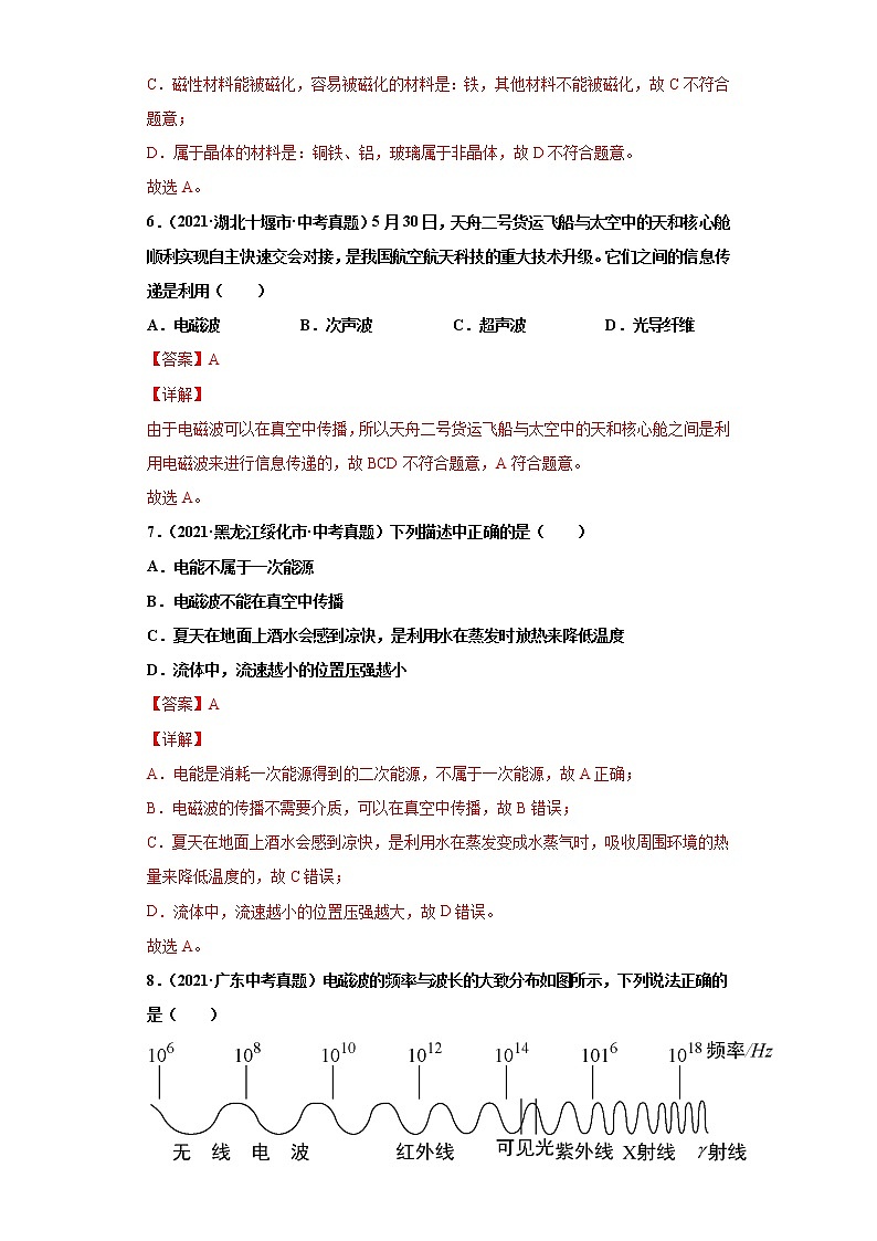 专题18信息、材料与能源、粒子与宇宙（第3期）（解析版）-2021年中考物理真题分项汇编 （全国通用）第3页