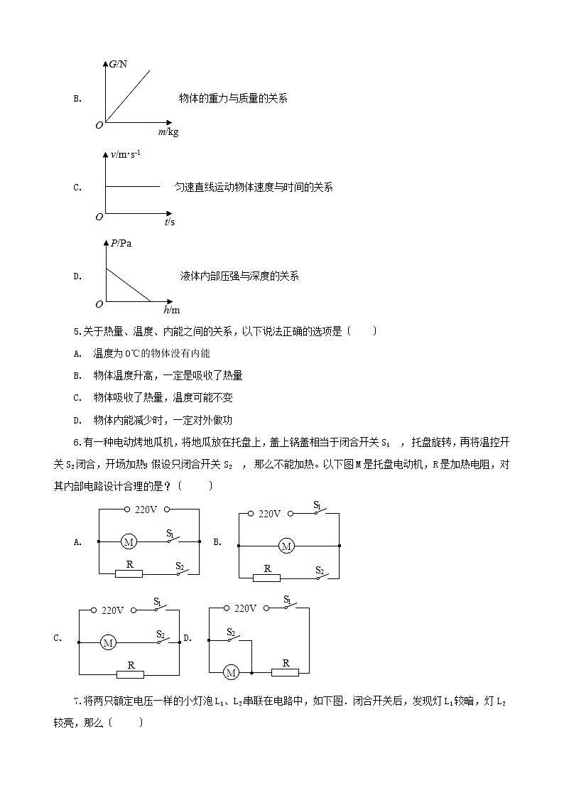 广东省揭阳2021年中考物理一模试卷（解析版及原卷版）02