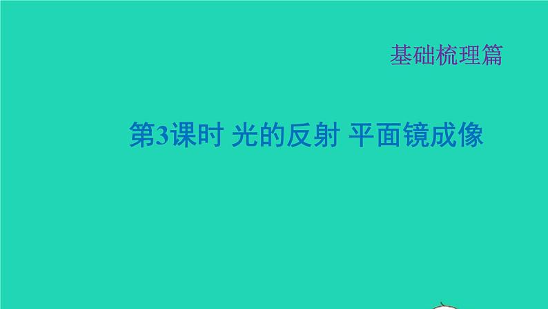 福建省2021年中考物理一轮复习第3课时光的反射平面镜成像基础知识梳理课件第1页