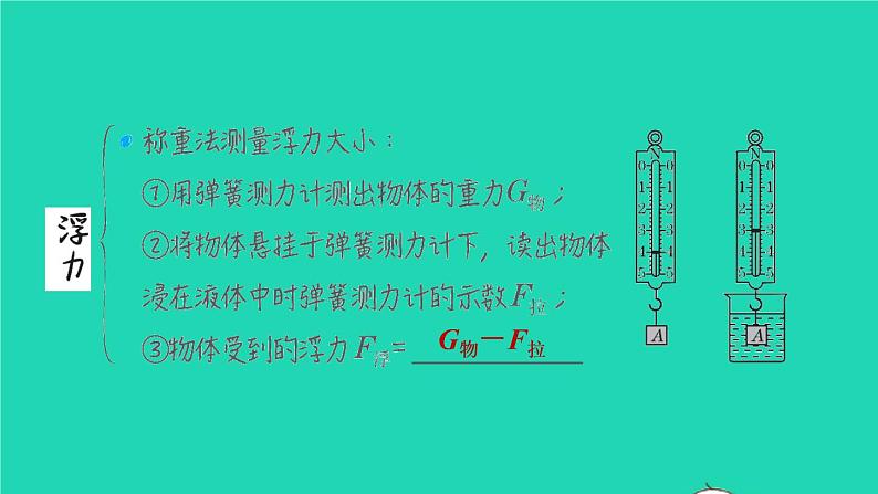 福建省2021年中考物理一轮复习第13课时浮力阿基米德原理基础知识梳理课件第5页