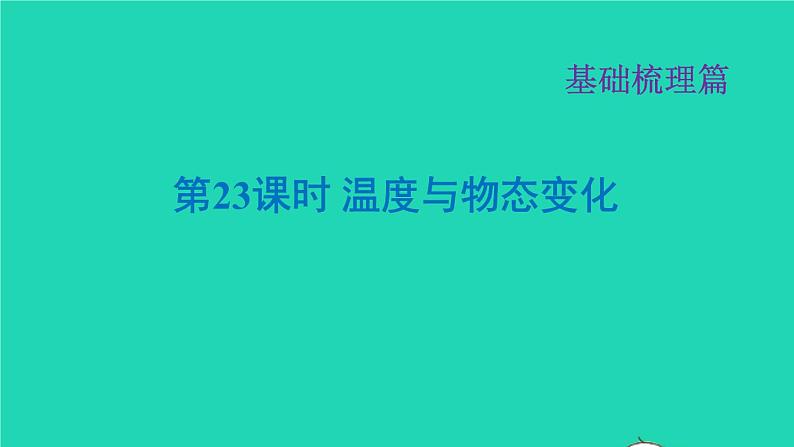 福建省2021年中考物理一轮复习第23课时温度与物态变化基础知识理课件第1页