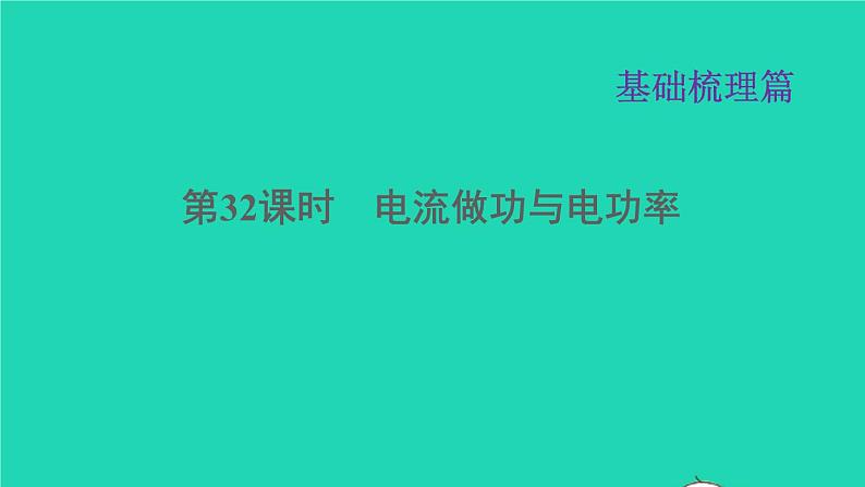 福建省2021年中考物理一轮复习第32课时电流做功与电功率基础知识梳理课件第1页