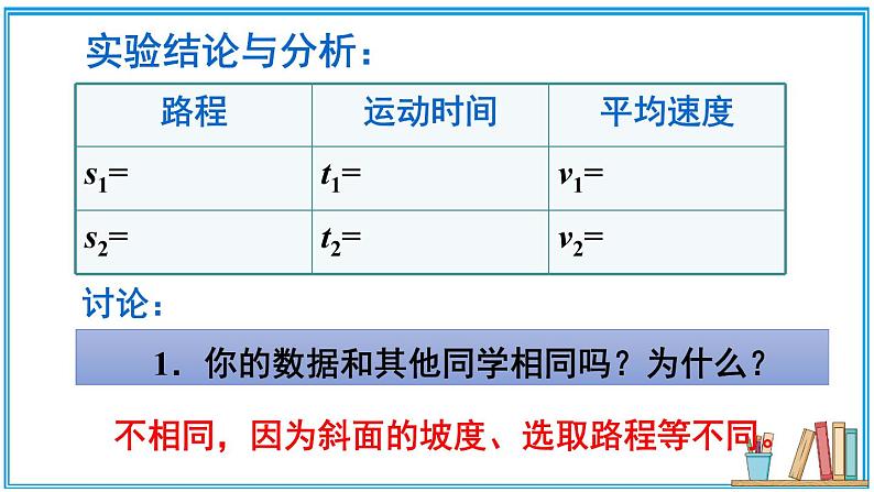 北师大版八年级上册物理3.4《平均速度的测量》课件08