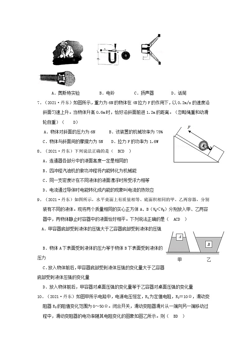 2021年辽宁省丹东市中考物理真题及答案02