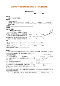 北师大版八年级上册四 平均速度的测量免费学案