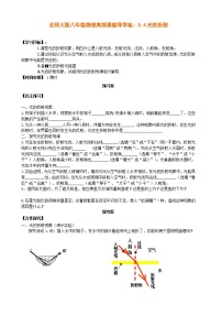 初中物理北师大版八年级上册四 光的折射免费学案设计