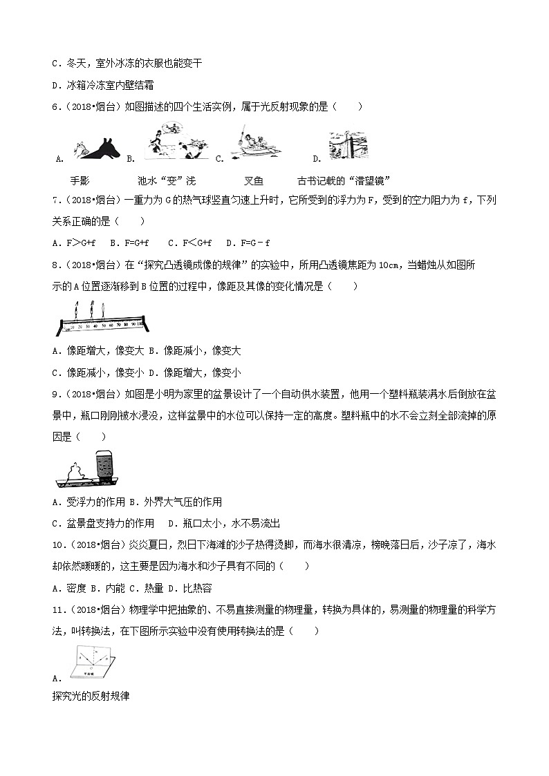 山东省烟台市2018年中考物理试题（word版，含解析）第2页