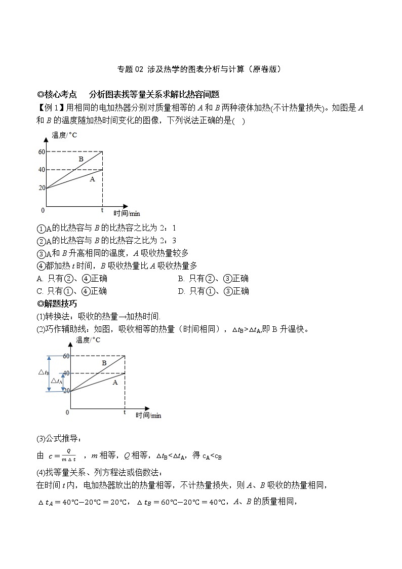 专题02 涉及热学的图表分析与计算（原卷版）第1页