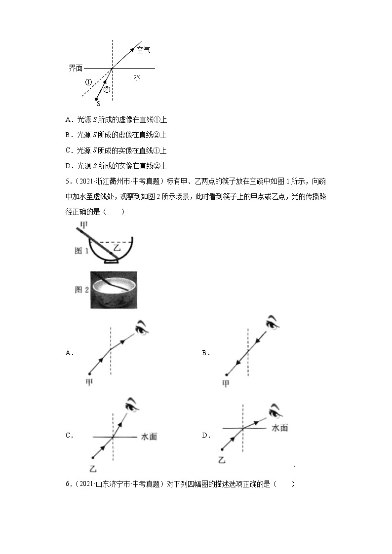 2021年中考物理真题汇编（全国通用）专题02光现象（原卷版+解析版）（第2期）02