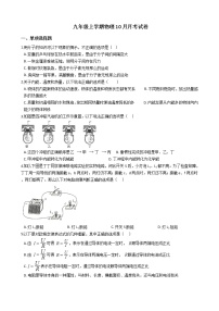 2020-2021年广东省佛山九年级上学期物理10月月考试卷附答案