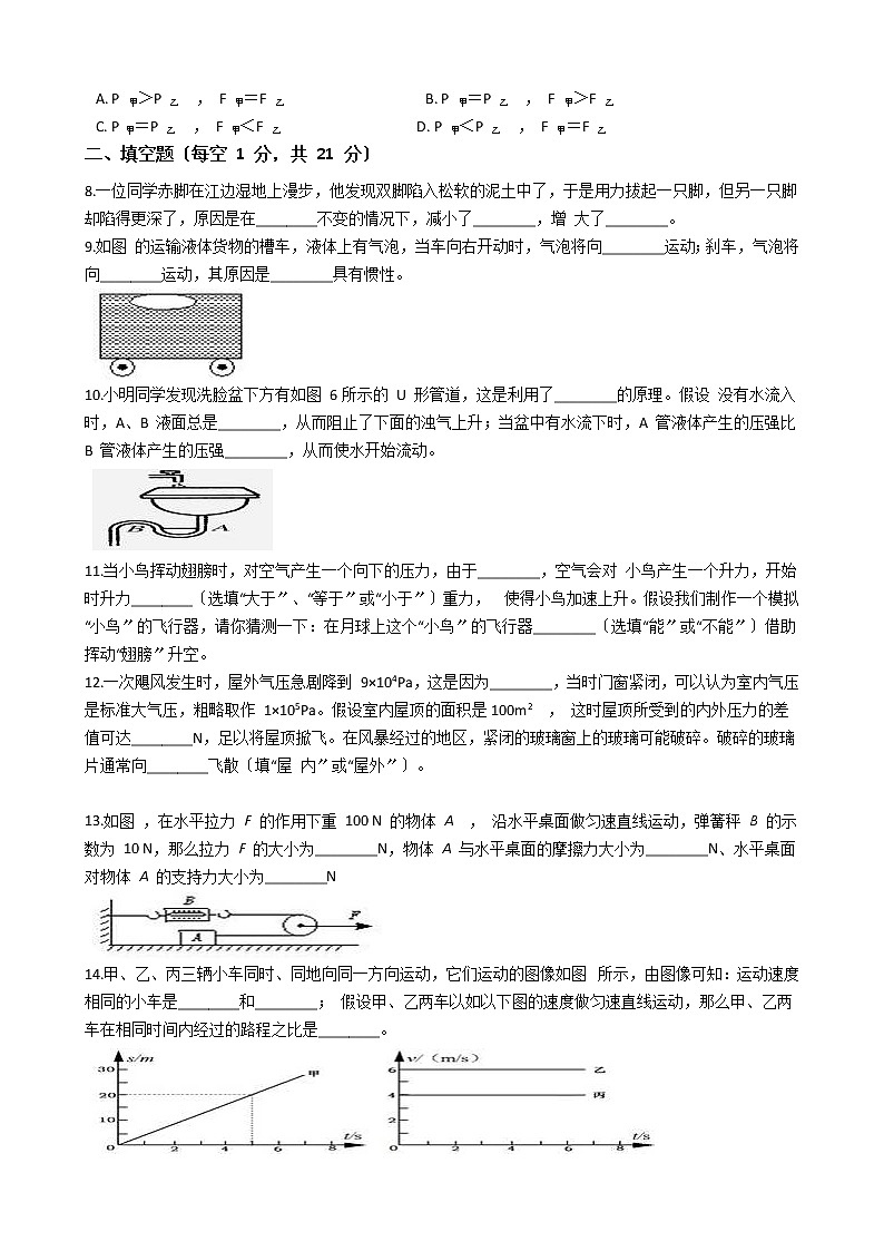 2020-2021年广东省茂名市九校联考八年级下学期物理第15周联考试卷附答案第2页