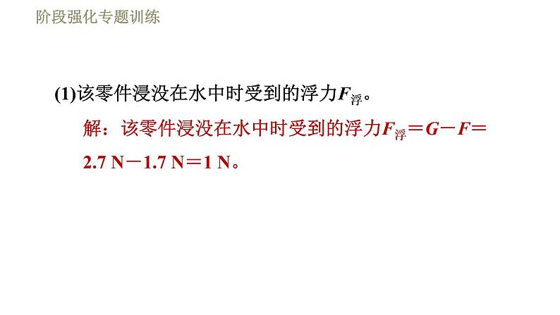 教科版八年级下册物理课件 第10章 阶段强化专题训练（三）  专训2  浮力的计算05