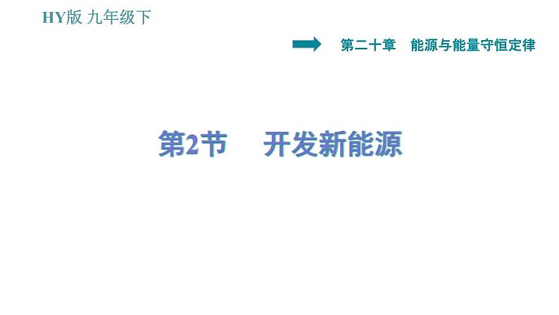 沪粤版九年级下册物理习题课件 第20章 20.2　开发新能源01